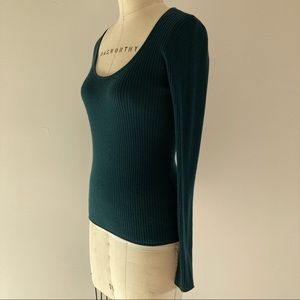 KATE SPADE Fine Teal Blue Green Merino Sweater